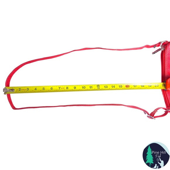 SOLD Treviso Red Faux Leather Crossbody Shoulder Bag Pebbled Adjustable Strap - Picture 12 of 15